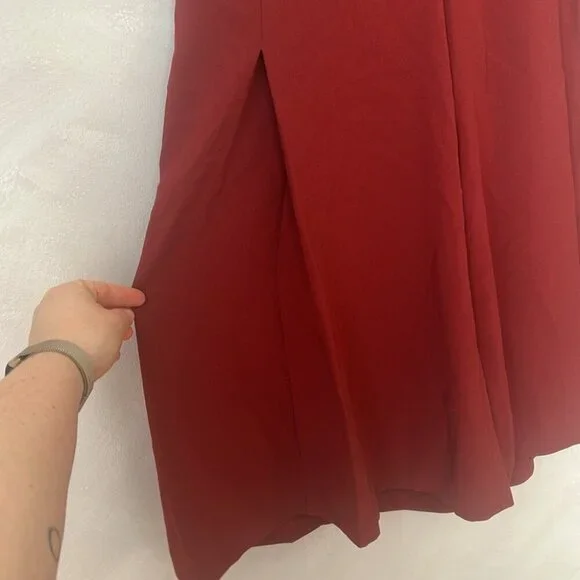 Anthropologie The Essential Culotte in Copper red burgundy Size 4 medium - Picture 4 of 9